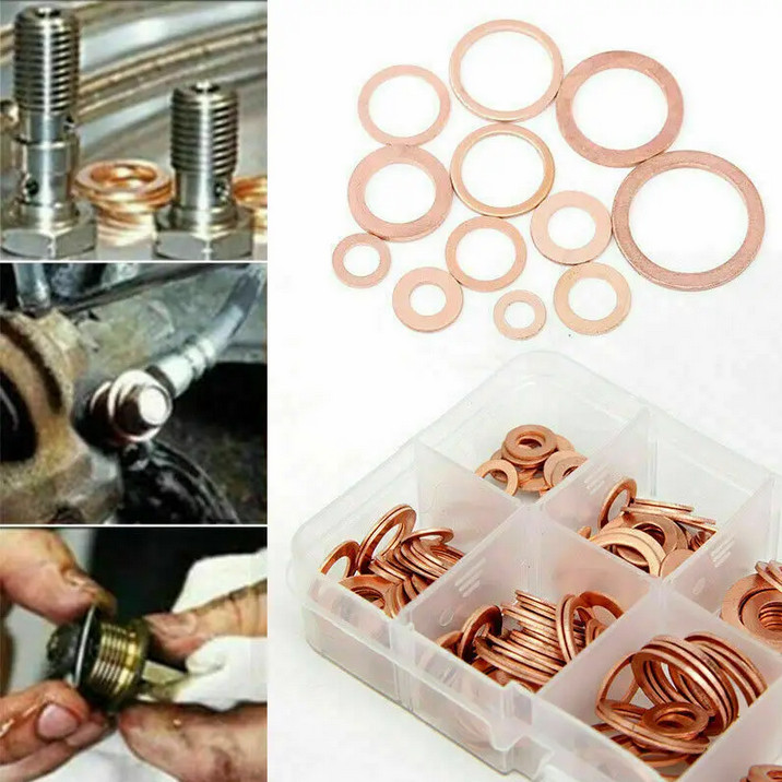 

Lissony Ring Baut Gasket Bolt & Nut Flat Ring Tembaga M5-M20 280PCS - L2280