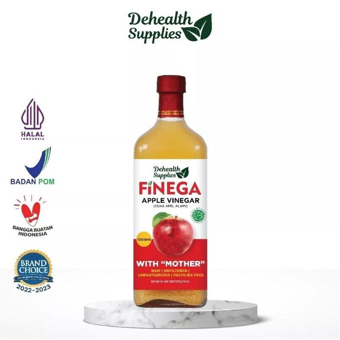 

FINEGA CUKA APEL - 1 LITER Botol KACA - Dehealth Supplies - CUKA APEL | 1 Liter