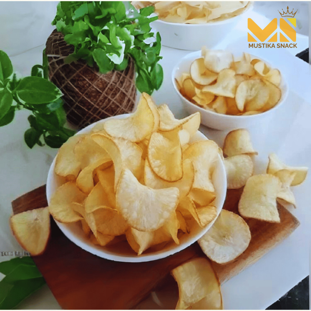 

1Kg Keripik Singkong Original Bawang Daun Cemilan Gurih Renyah Premium