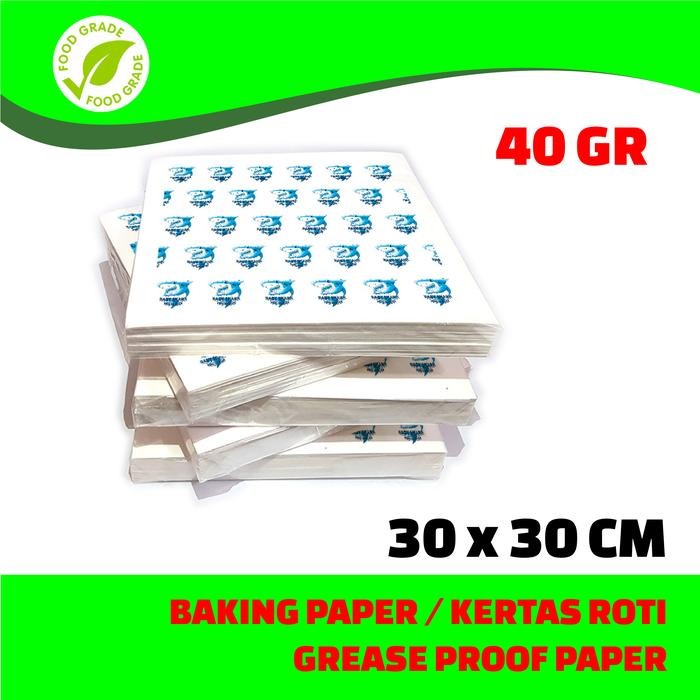 

Kertas Roti / Baking Paper / Greaseproof Paper 40 gr - Custom Logo - 30 x 30 cm - 500 PCS