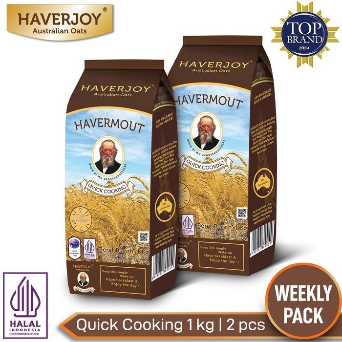 

Haverjoy Weekly Pack Quick Cooking Oats 1kg - 2 Pcs