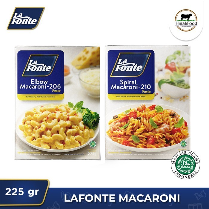 

La Fonte Macaroni Lafonte Pasta Makaroni Instan Spiral Elbow 225 gram