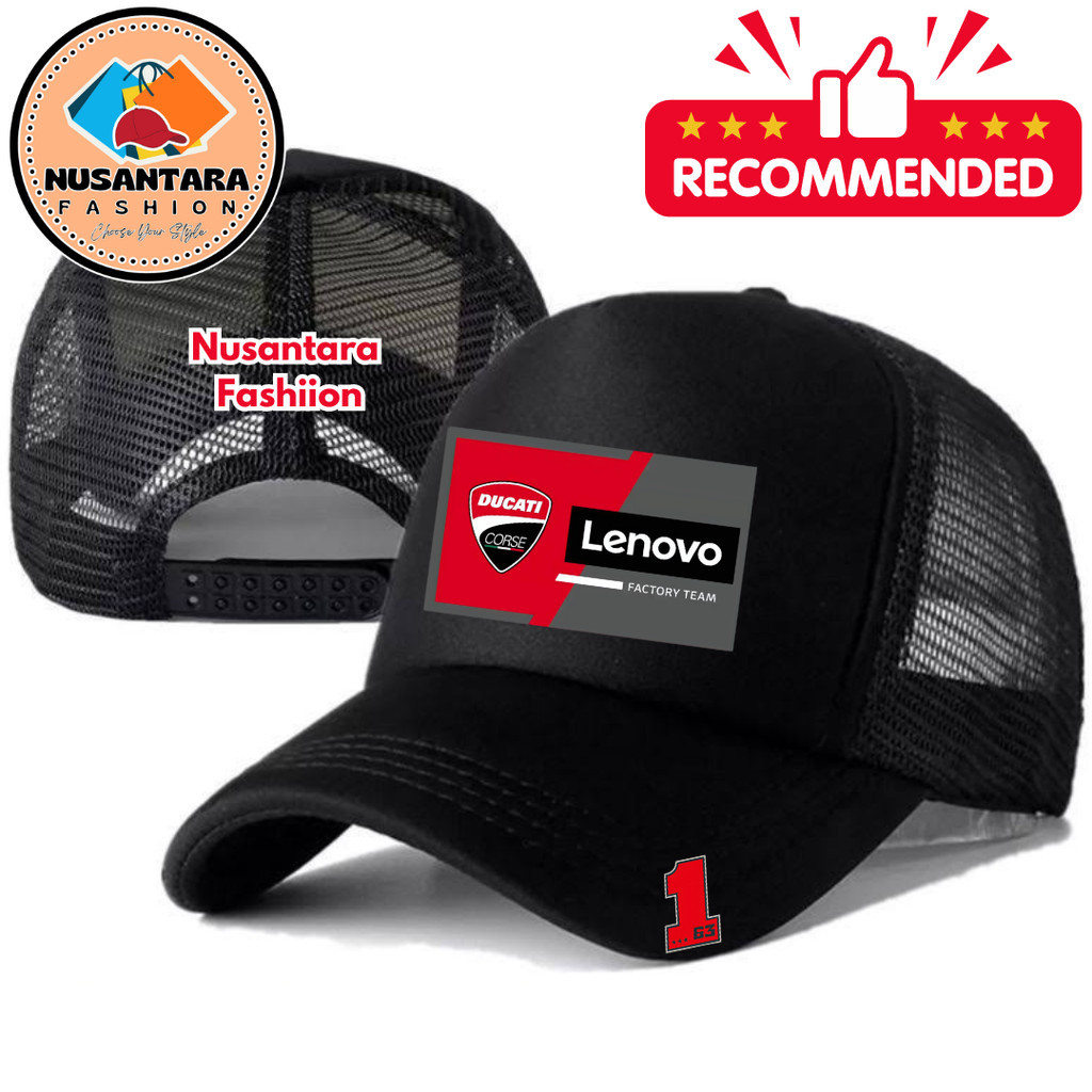 Nusantara Fashiion Topi Trucker WORLD CHAMPION PECCO DUCATI - Topi Distro DUCATI LENOVO FACTORY TEAM