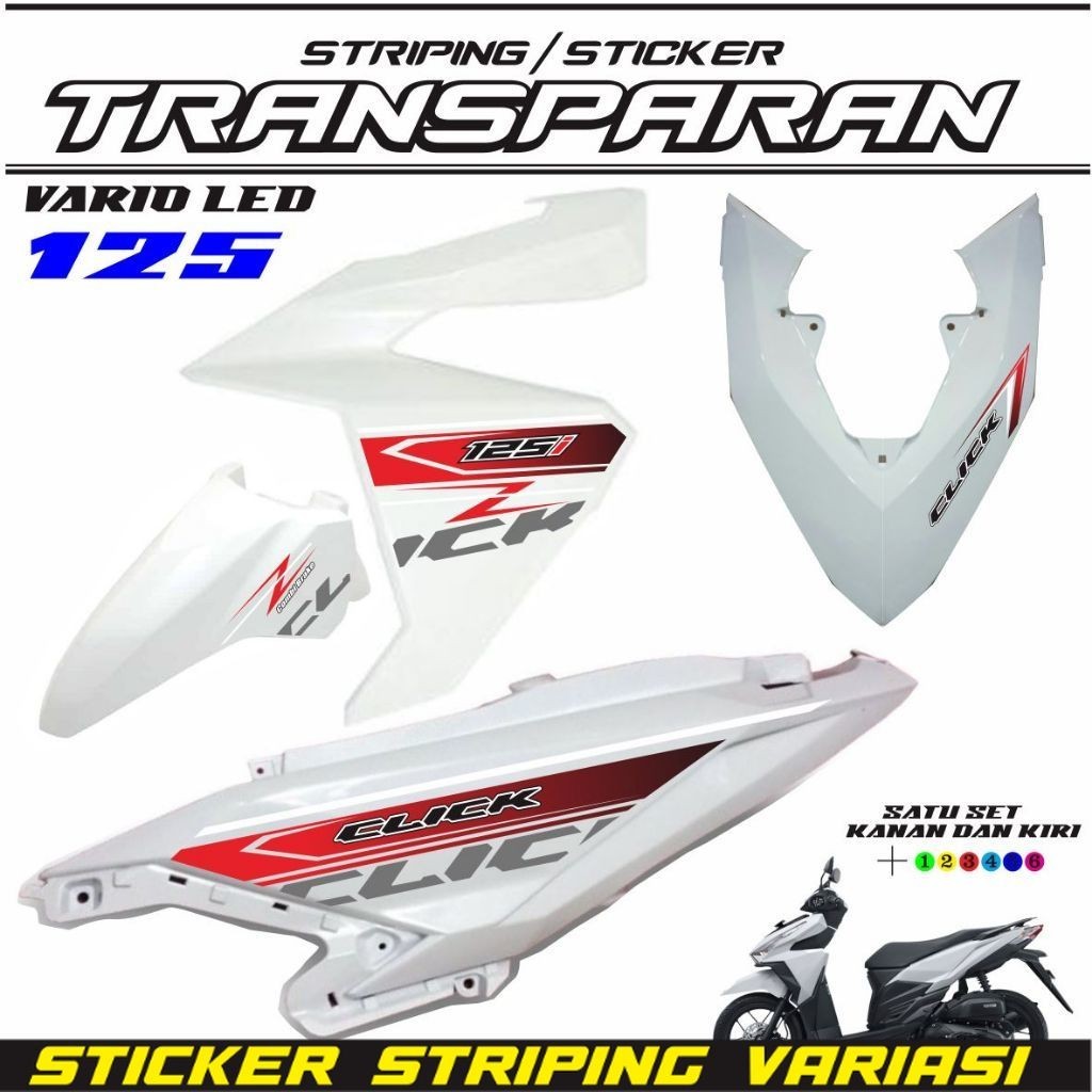 STRIPING CLICK VARIO LED 125 FI / STRIPING VARIO TRANSFARAN STIKER TRANSPARAN VARIO FI 125 POLET STI
