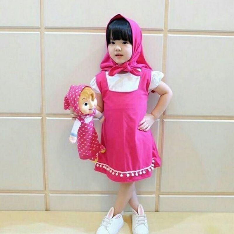 Dress marsha and the bear /kostum marsha /baju masha/kostum cosplay marsha/kostum halloween/kostum k