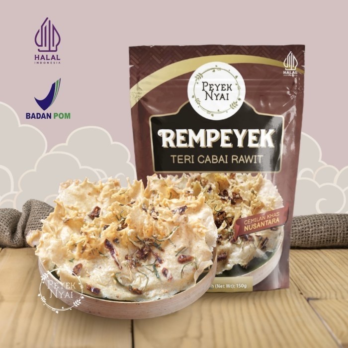 

HEMAT! Peyek Nyai | Rempeyek Teri Cabai Rawit (Pouch)