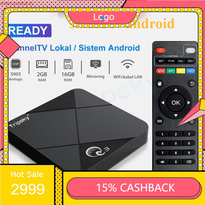 Android Box TV RAM 2GB 16GB ROM Android 9 STB TV Box 4K Smart TVBox - Peralatan TV Pintar STB Andori