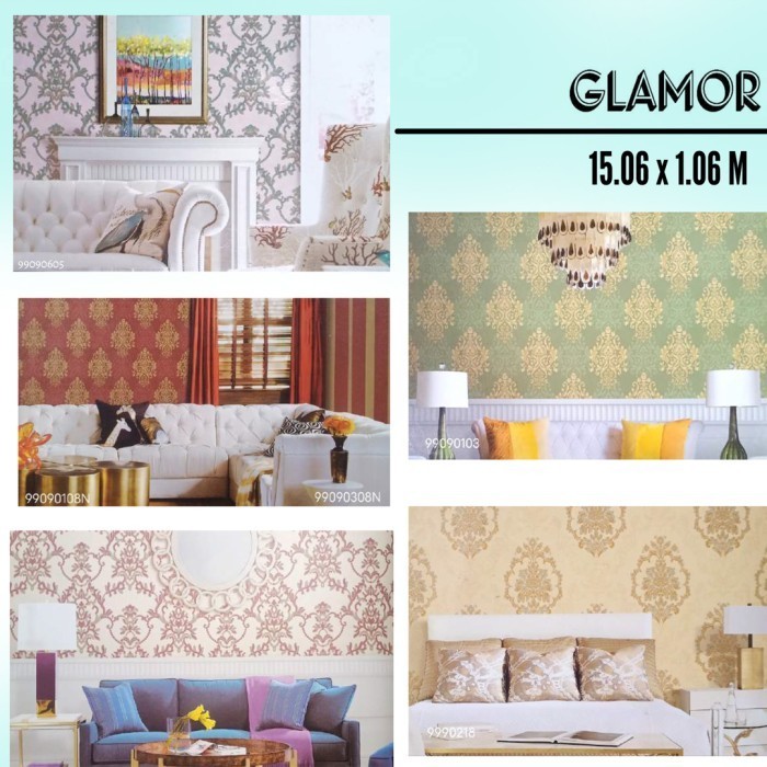 Wallpaper Dinding GLAMOR 1.06mx15.6m Bahan Vinyl-1