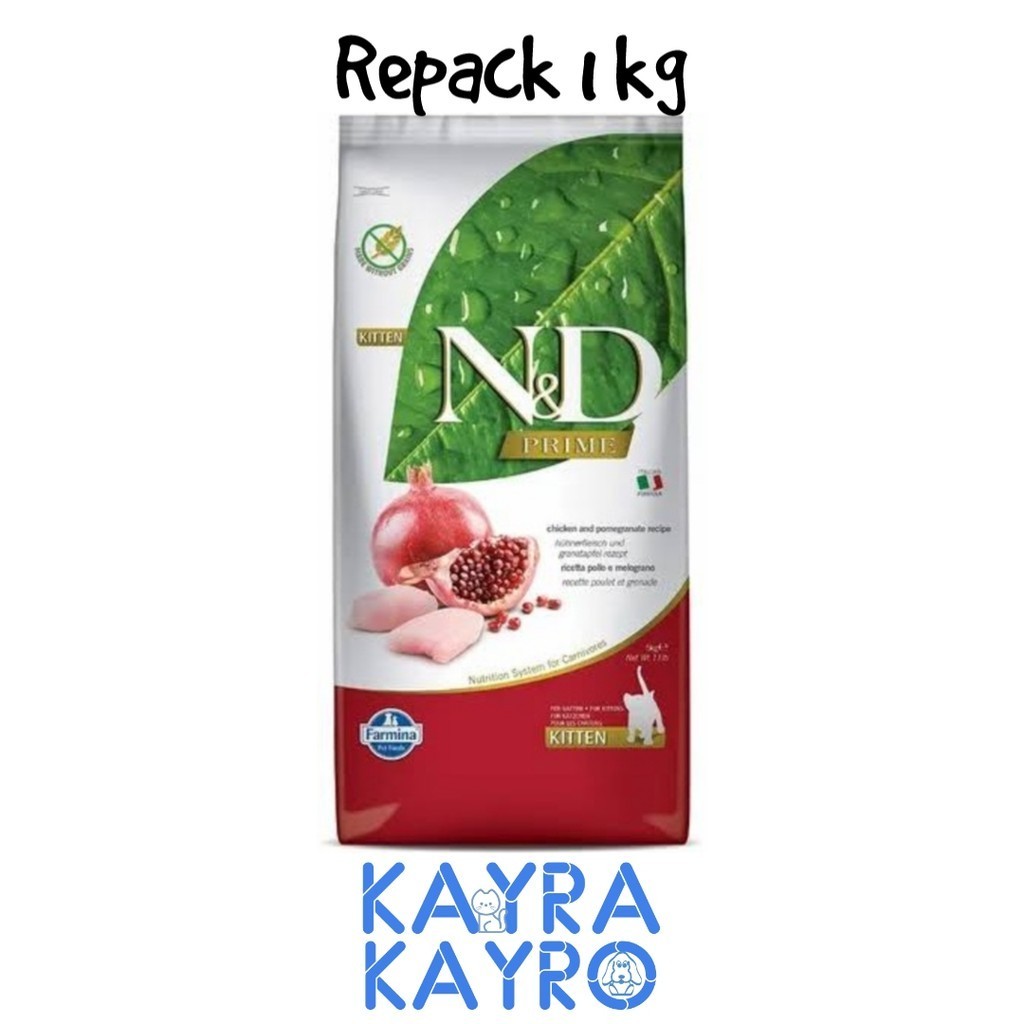 N&D Prime Kitten Cat 1 kg Repack - Makanan Anak Kucing