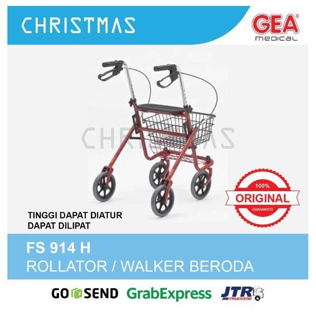 Walker Rollator Roda GEA FS 914 H FS914H Alat Bantu Jalan Beroda