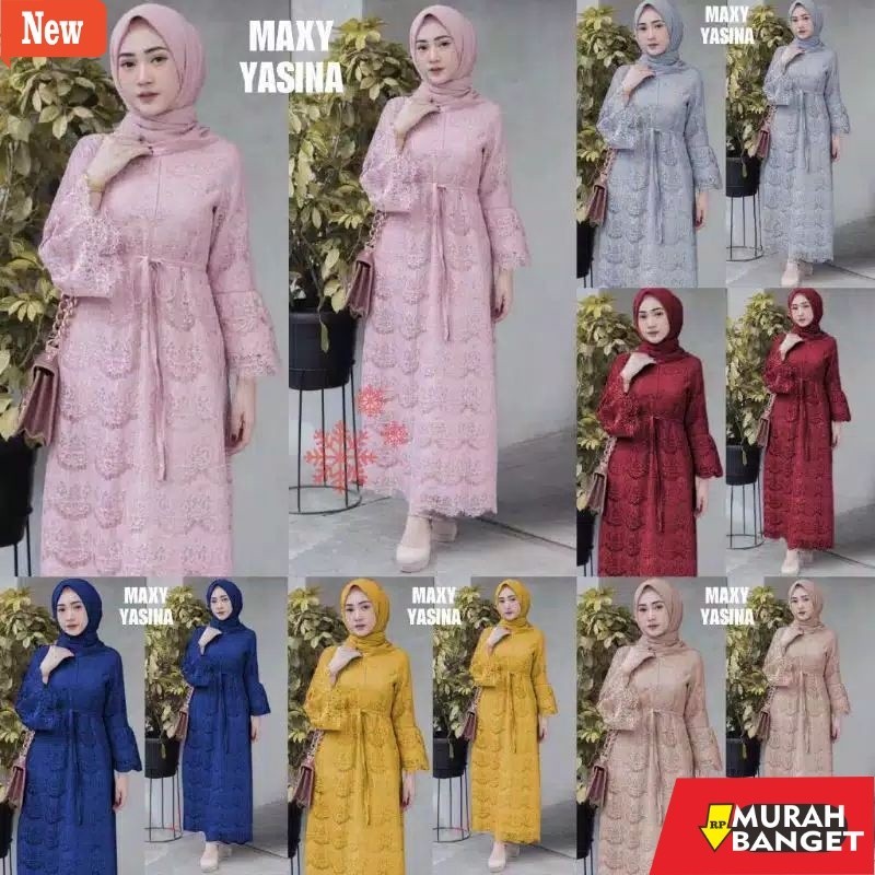 gamis kekinian tahun 2024 G-O (TERMURAH)  MAXI YASINA/MAXI BRUKAT TULANG CORNELI/GAMIS BUSUI/MAXI BU