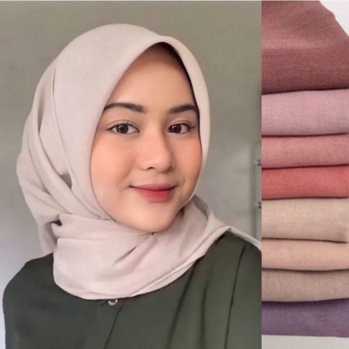 Hijab Segi Empat Paris Polos / Jilbab Segi Empat Paris Polos Sekolah - Hitam