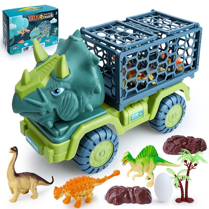Mainan Truck Dinosaurs Besar Tanpa Baterai Tyrannosaurus Rex Inersia Transporter Drop-proof Mainan D