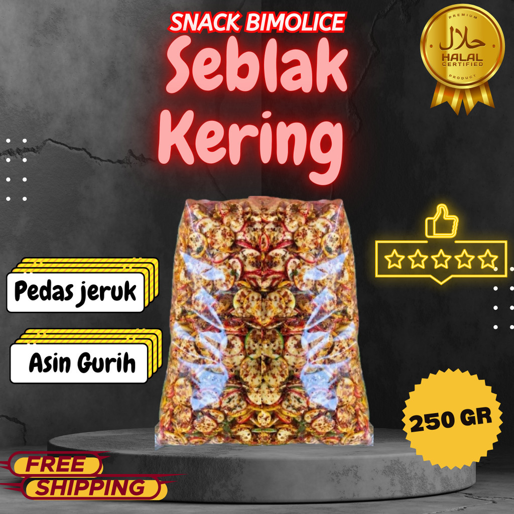 

Cemilan 250GR SEBLAK KERING BULAT DAUN JERUK Kriukk snack Food