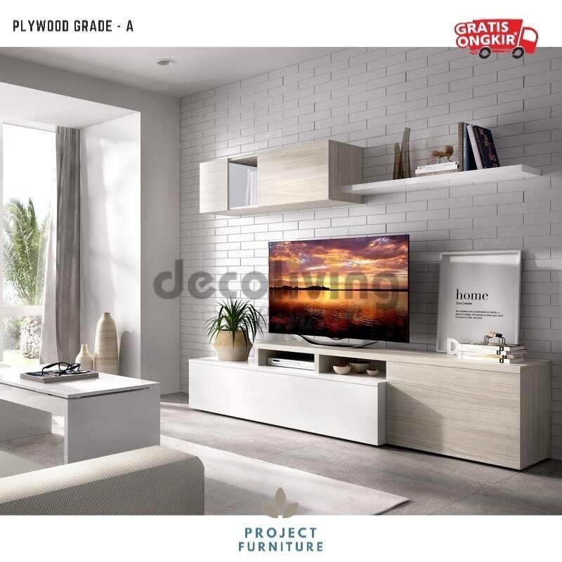 Nitya - Meja TV / Rak TV Free Ambalan Minimalis Modern 150 Cm Maks TV 60"