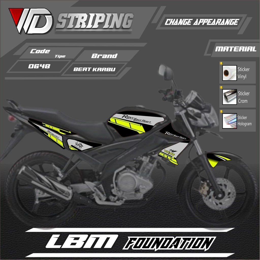 ND STRIPING 0648 Stiker Striping Yamaha Vixion Old Variasi Simple