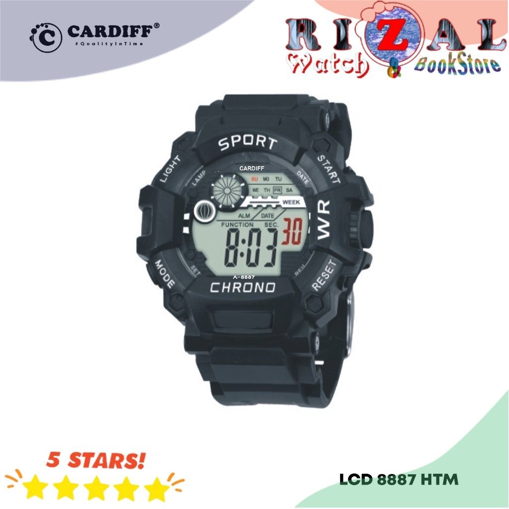 Terlarisss CARDIFF LCD C 8887 Jam Tangan Sport Water Resist