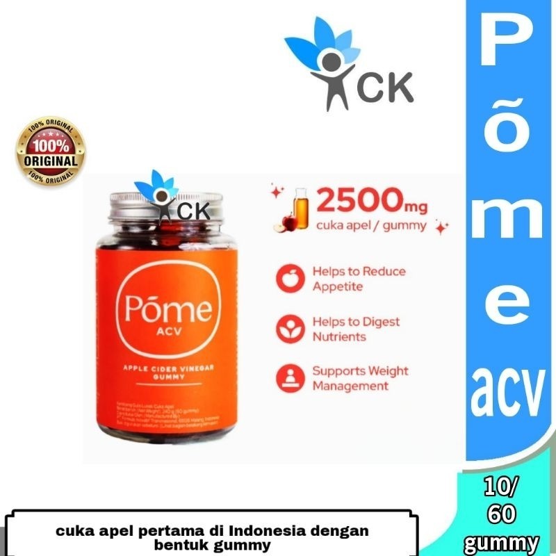 Põme - apple cider vinegar gummy 10 / 60 - suplemen diet terbaikmu