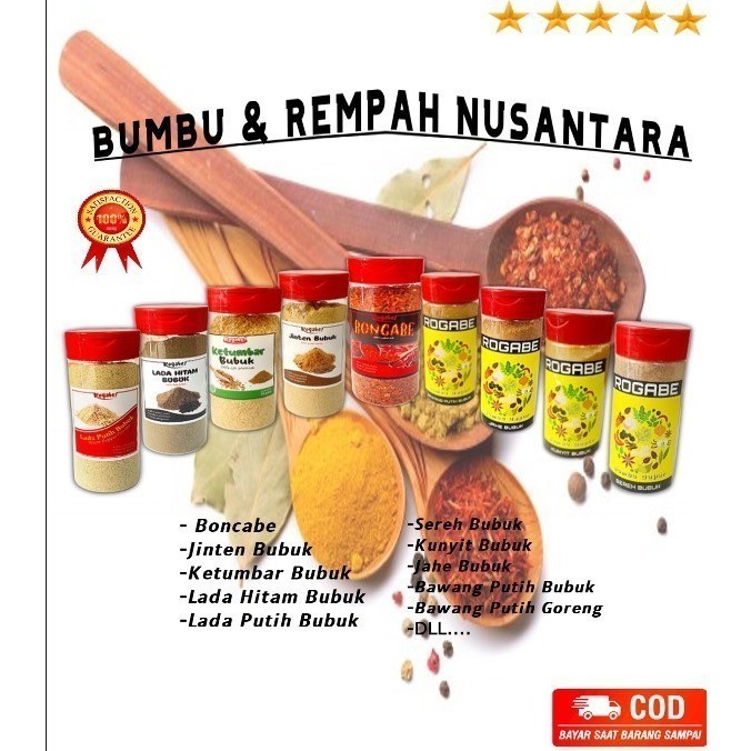 

Bumbu Dapur / Bumbu masak / Bubuk Cabe / Rempah - Rempah / DSB / N Y