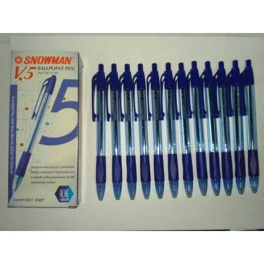 

promo ✨ -Pulpen Snowman V5 Biru 0.7 [12 pcs]