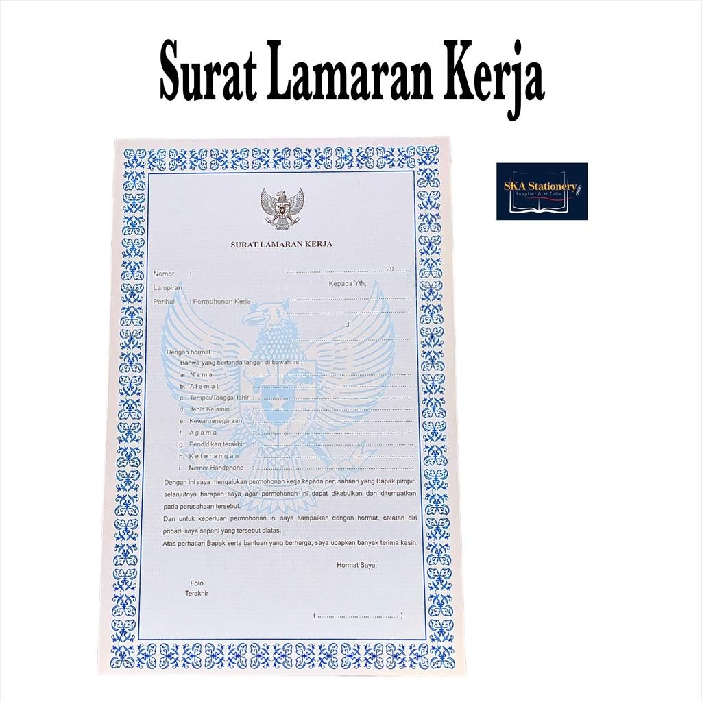 

Surat Lamaran Kerja / Kertas CV Lamaran Kerja (Pak)