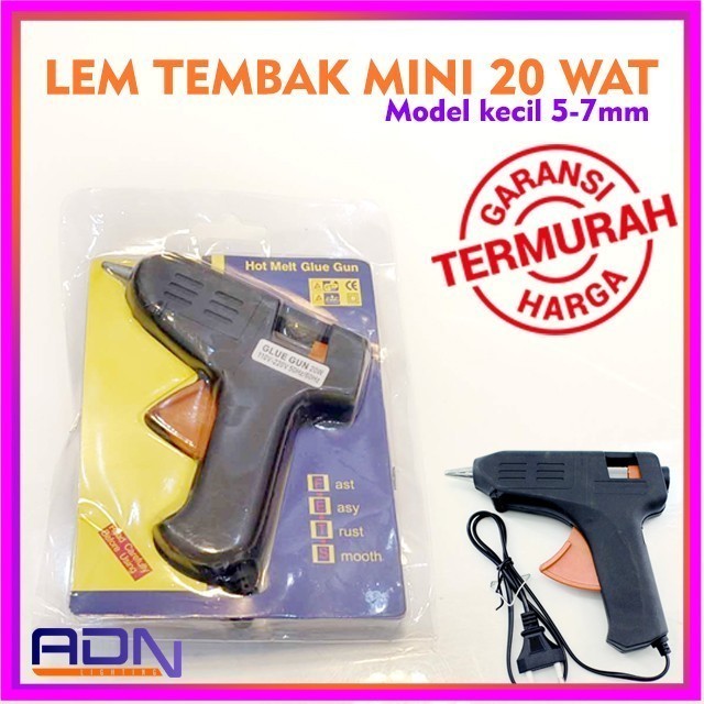 

Alat Lem tembak glue gun stick cair lengket refill MINI 20 Watt 20W