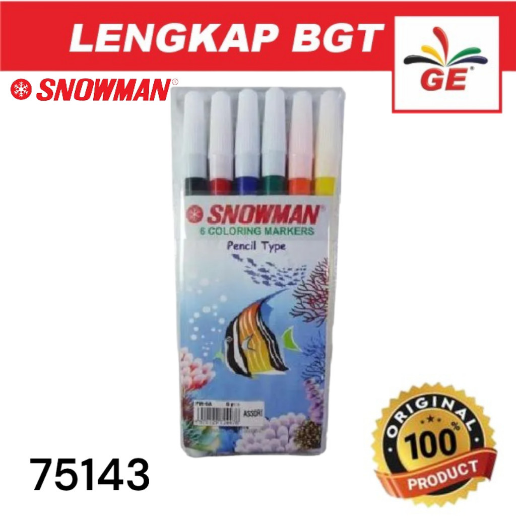 

SNOWMAN Pencil Marker / Coloring Marker Spidol Kecil Warna Set - 75143