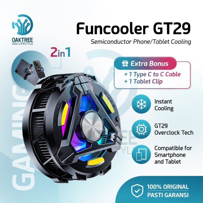 Oaktree Funcooler GT29 Fan Cooler HP Pendingin HP Tablet Cooling Fan
