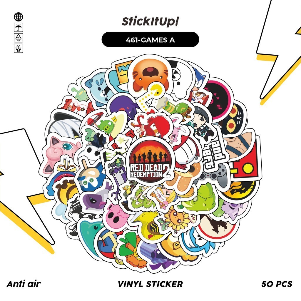 

COD✨ 50 Pcs Stiker Pack Motif Games Anti Air Untuk Dekorasi Notebook Sepeda Skateboard Handphone DIY