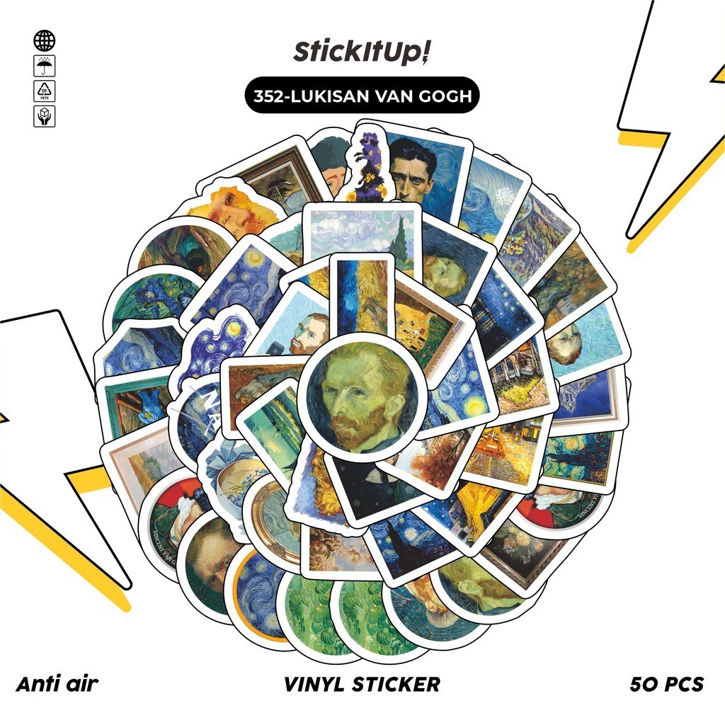 

COD100 Pcs Stiker Lukisan Van Gogh Keren Anti Air Untuk Dekorasi Notebook Sepeda Skateboard Handphone DIY