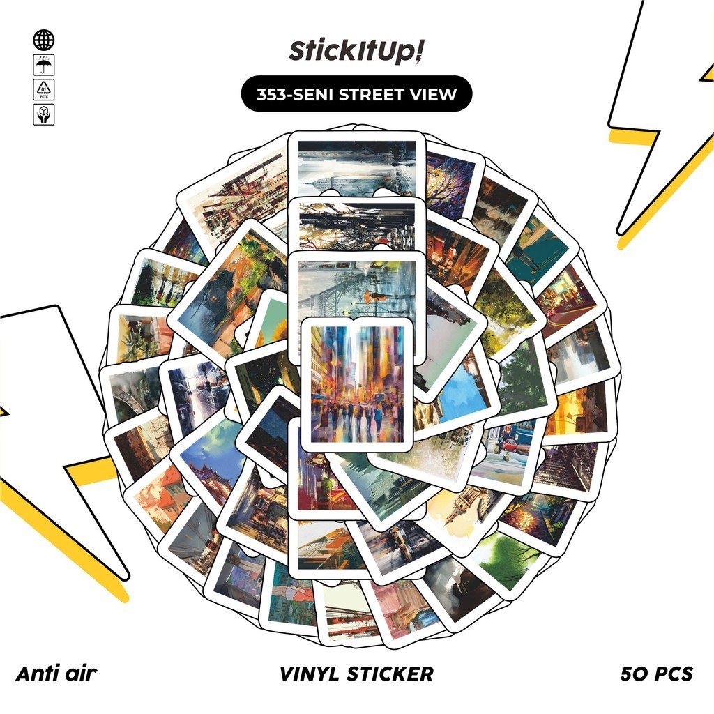 

COD✨ 100 Pcs Stiker Seni Street View Anti Air Untuk Dekorasi Notebook Sepeda Skateboard Handphone DIY