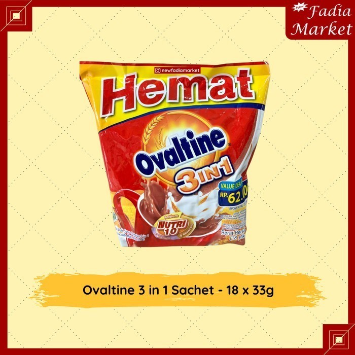 

Ovaltine 3 in 1 Sachet - 18 x 33g - TTA