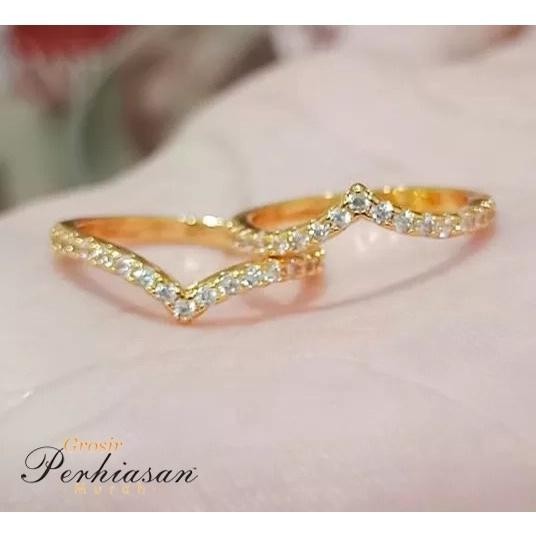 TERLARISSS Cincin Xuping Viral Motif Fuji Later V Full Permata ( FREE COD )