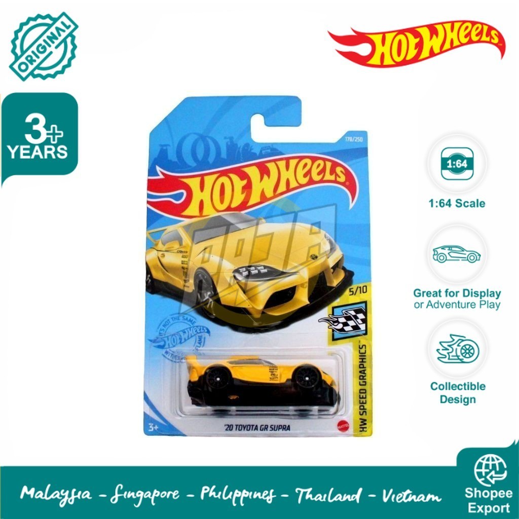 Hot Wheels 20 Toyota GR Supra Hw Speed Graphics Yellow
