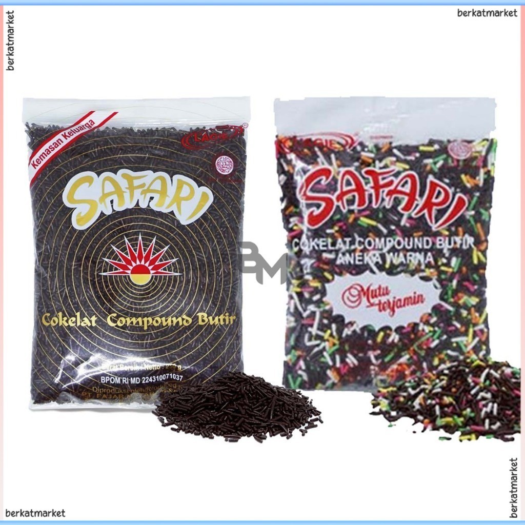 

Meses Coklat Butir Safari L'agie Lagie Compound Sprinkle Topping Taburan Warna Warni 100 Gr 250 Gr 500 Gr 1 Kg Dark Chocolate Bungkus Sachet Ziplock Repack