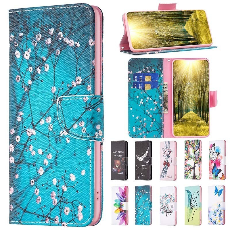 Luxury Painting Leather Phone Case For Xiaomi POCO X3 GT X3 NFC M3 Pro F3 Card Holder Magnetic Walle