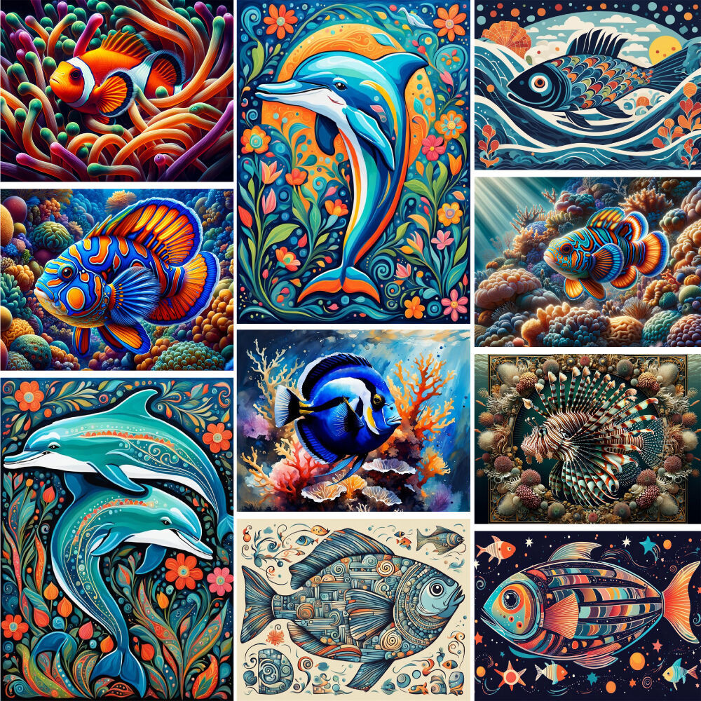 

Animal Fish Paint By Number Canvas Diamond Art Painting Kits Craft Kits For Adults Wall Art Child's Gift Dropshipping 2023 HOT