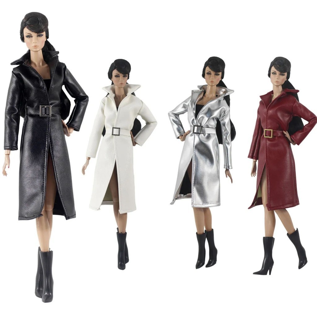 Fashion Leather Outfit Set for 30cm BJD Barbie Blyth 1/6 MH CD FR SD Kurhn Doll Clothes Figure Costu