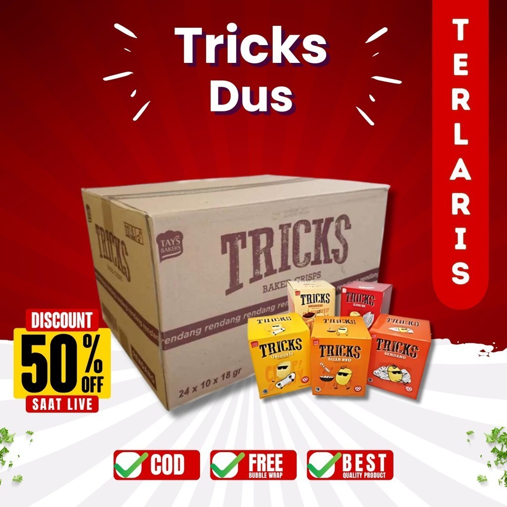 TRICKS POTATO 1 DUS ISI 24 BOX BAKED CRISPS RASA KIMCHI ORIGINAL BBQ - BISKUIT KENTANG PANGGANG