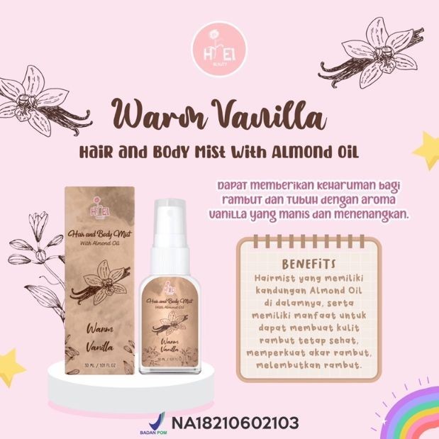 HIEL BEAUTY  Hair dan Body Mist Warm Vanilla 30ml