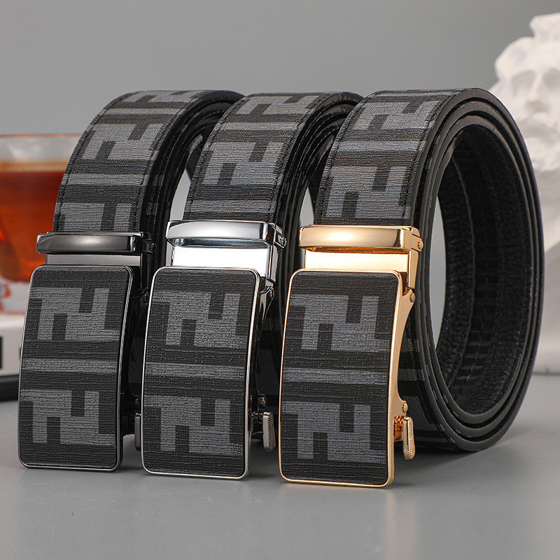 Sabuk Kulit Pria Sabuk Kulit Pria Baru 2024 Gesper Otomatis Sabuk Kasual Bisnis Sabuk Celana Anak Mu