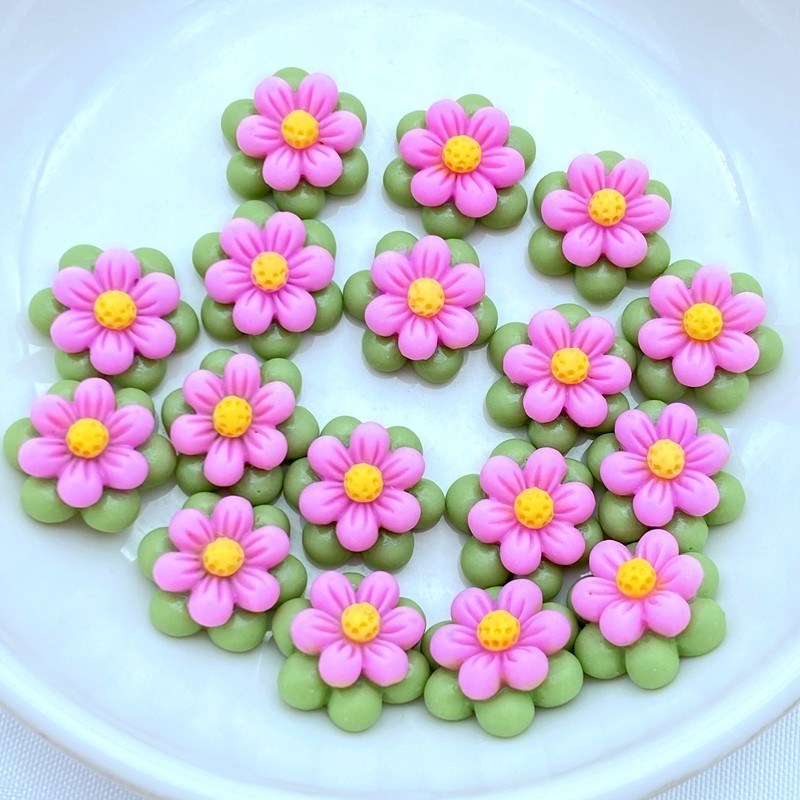 

30PCS New Resin Cartoon Mini Flower Flat Back Bottom DIY Scrapbook Handicraft Accessories Q07