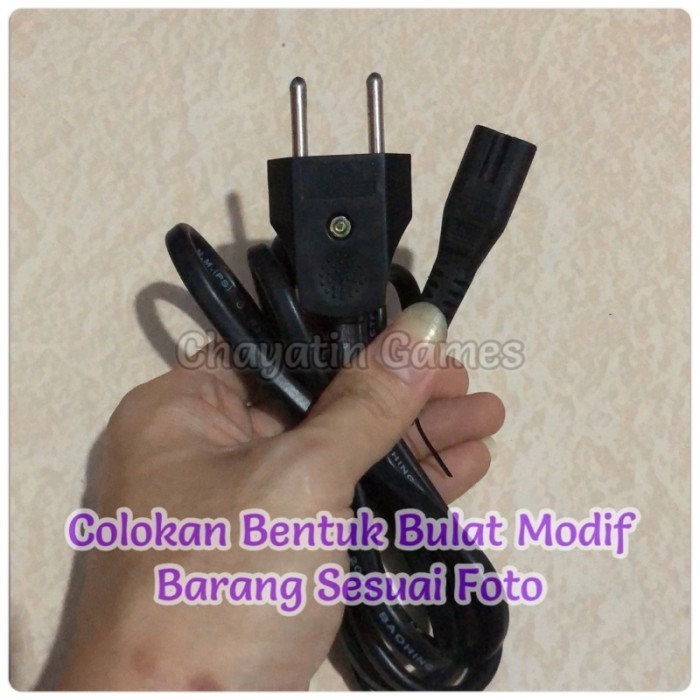 KABEL AC ORI PSX / PS2 / PS3 SLIM / PS4 (COLOKAN BULAT) - Colokan Bulat -AD87