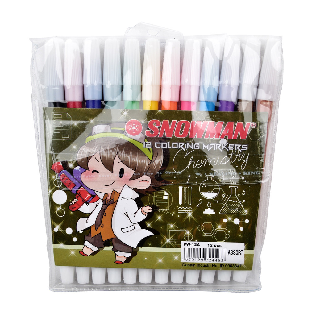 

SNOWMAN COLORING MARKERS ISI 12 WARNA