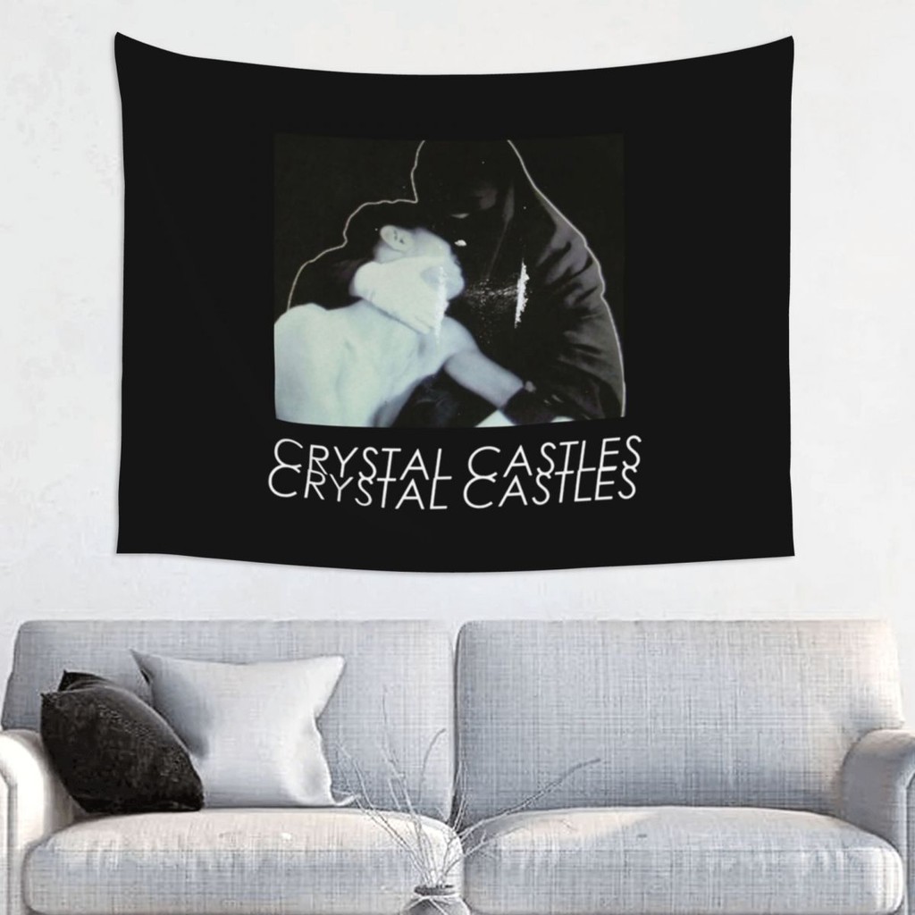 Crystal Castles Tapestry Hippie Fabric Wall Hanging Electronic Music Decor for Bedroom Background Cl
