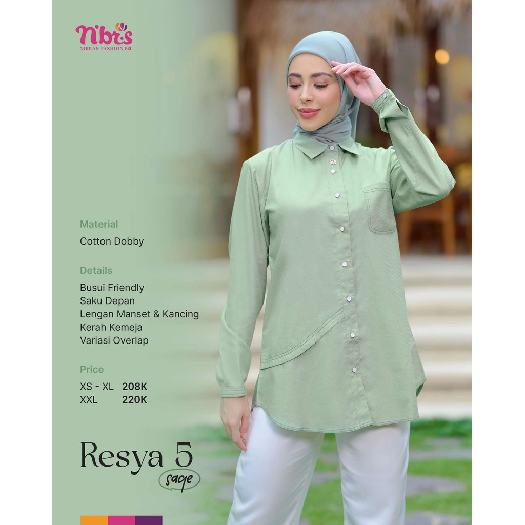 NIBRAS - Atasan Blouse Tunic Kemeja Resya 5 By Nibras