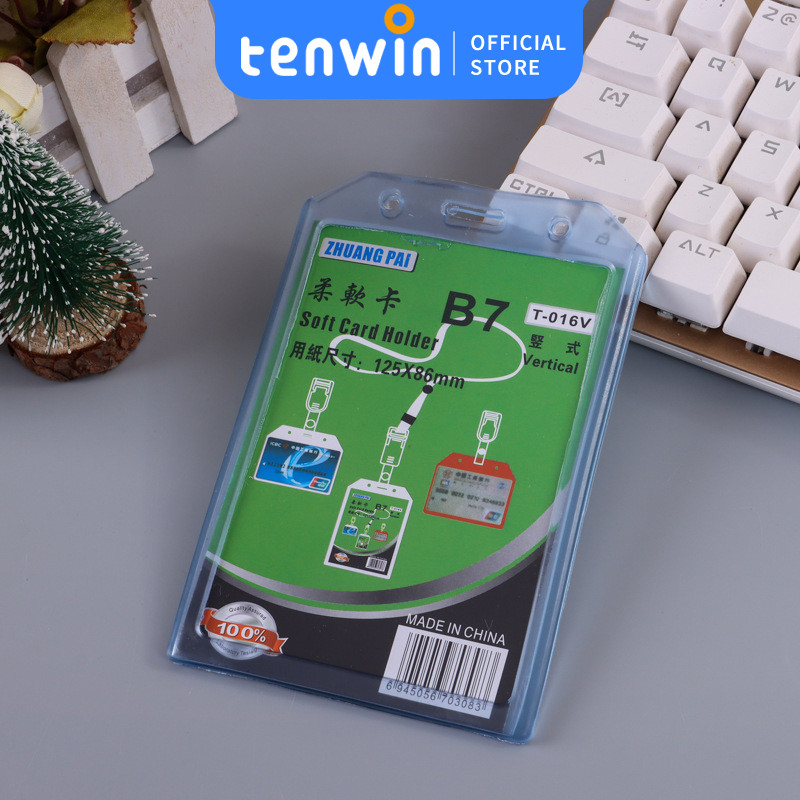 

Frame Casing Tempat IDName Tag Holder/Tempat Kartu Nama Elastis Potrait 1-2 Kartu (Tanpa Tali) -tenwin offical