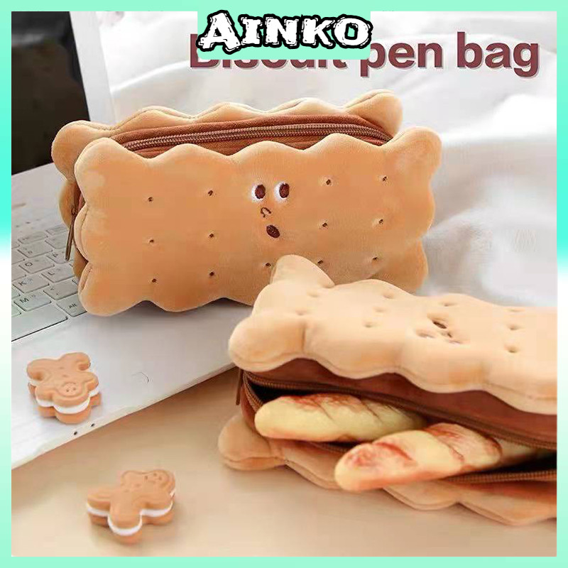 

Biscuit Pen Bag Tempat Pensil Biskuit Lucu Kotak Pensil Cracker Tas Alat Tulis Sandwich