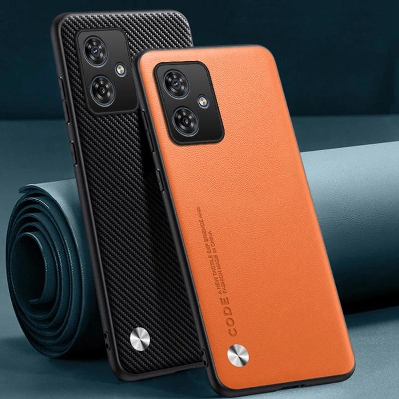 Untuk Kasus Motorola G14 Serat Karbon Kulit Silikon Shockproof Perlindungan Penuh Penutup Belakang U