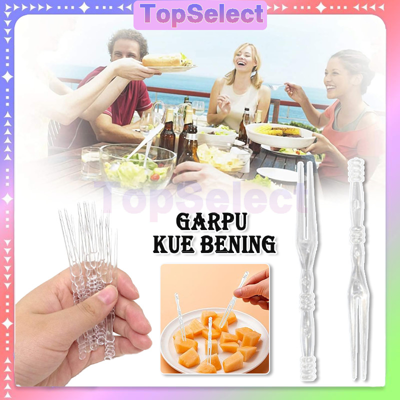 Garpu Mini Buah Per Pack Garpu 60/Garpu Crystal/garpu buah plastik /garpu kue kecil plastik /Garpu P